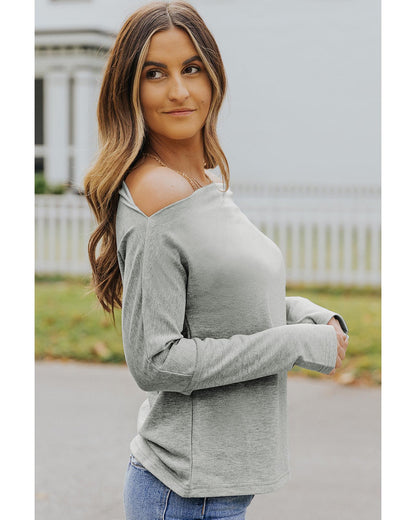 Azura Exchange Asymmetric Off-shoulder Knit Top - 2XL