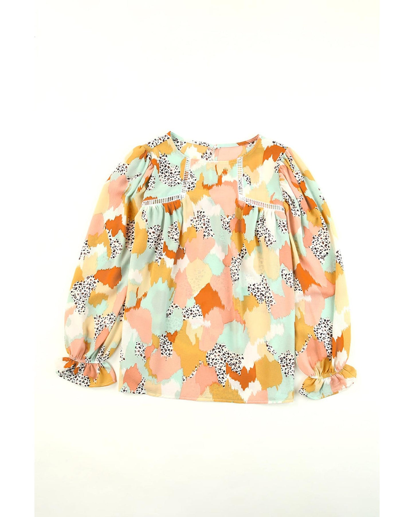 Azura Exchange Abstract Printed Long Sleeve Blouse - S