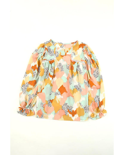 Azura Exchange Abstract Printed Long Sleeve Blouse - XL