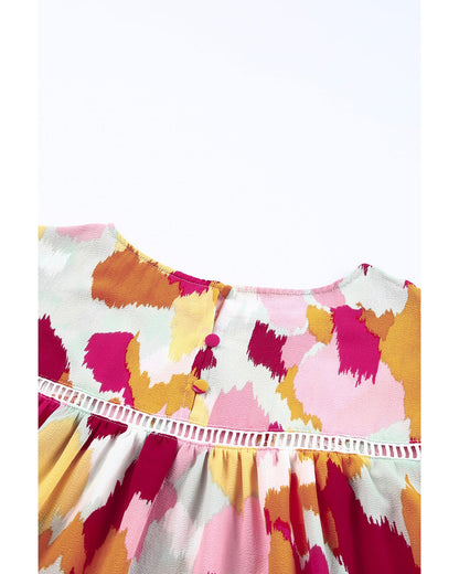 Azura Exchange Abstract Printed Long Sleeve Blouse - M