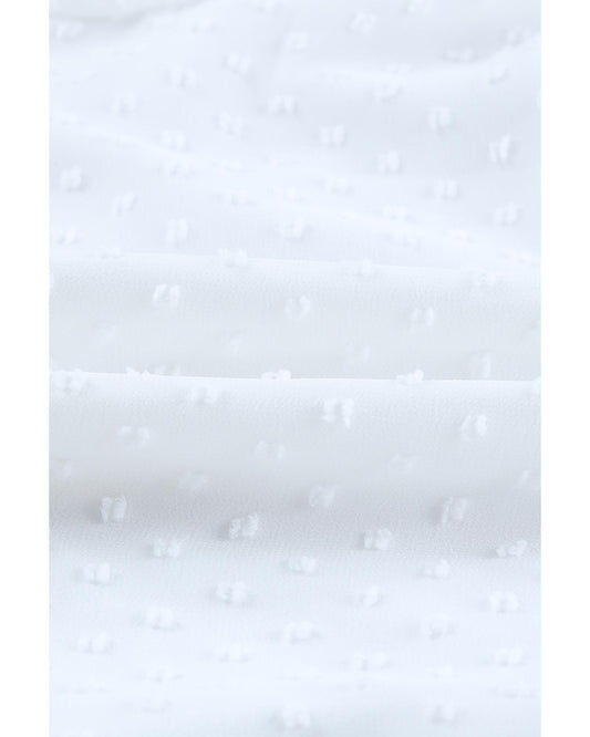 Azura Exchange Buttoned Swiss Dot Peplum Blouse - M