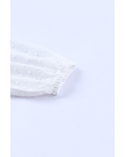 Azura Exchange Buttoned Swiss Dot Peplum Blouse - S