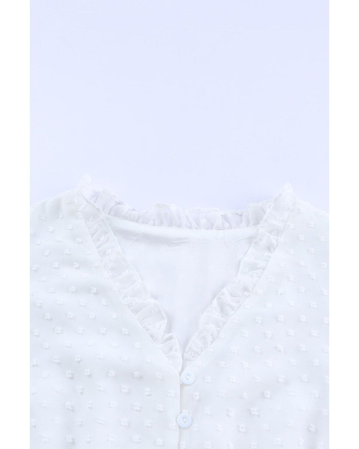 Azura Exchange Buttoned Swiss Dot Peplum Blouse - XL