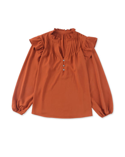 Azura Exchange Pleated V Neck Blouse - M