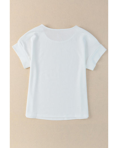 Azura Exchange Buttoned Shoulder Top - L