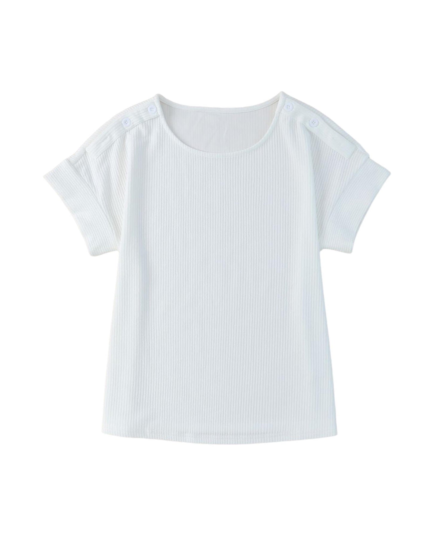 Azura Exchange Buttoned Shoulder Top - L