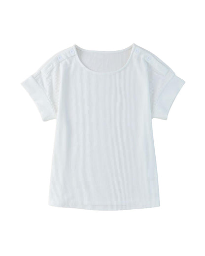 Azura Exchange Buttoned Shoulder Top - L