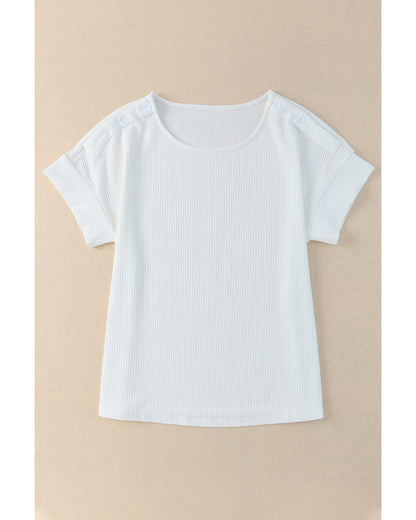 Azura Exchange Buttoned Shoulder Top - L