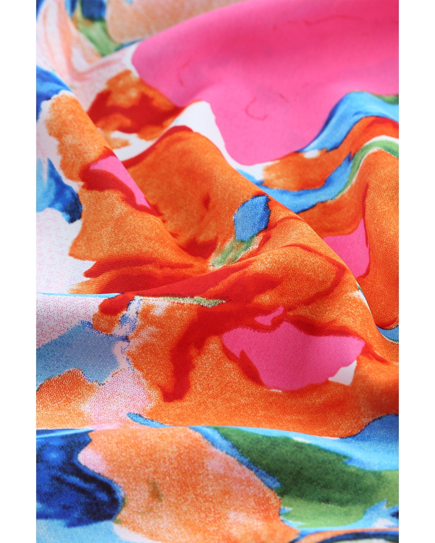 Azura Exchange Abstract Print V Neck Flutter Sleeve Blouse - L