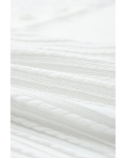 Azura Exchange Applique Mesh Sleeves Textured Knit Blouse - S