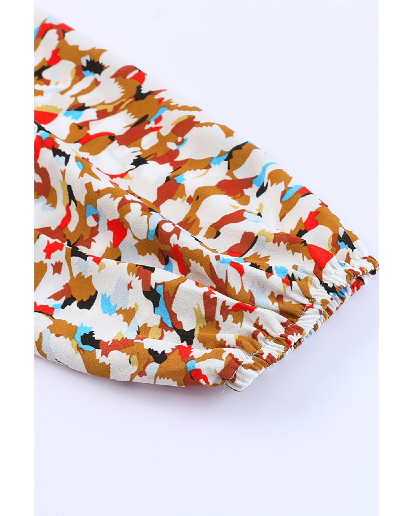 Azura Exchange Abstract Print Bubble Sleeves Loose Blouse - M