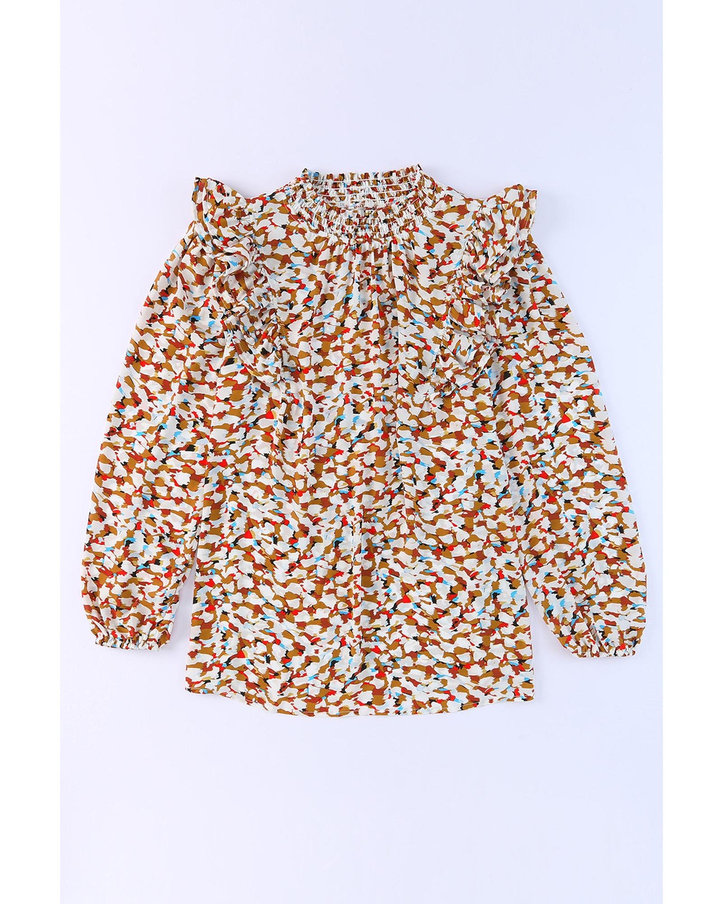 Azura Exchange Abstract Print Bubble Sleeves Loose Blouse - XL