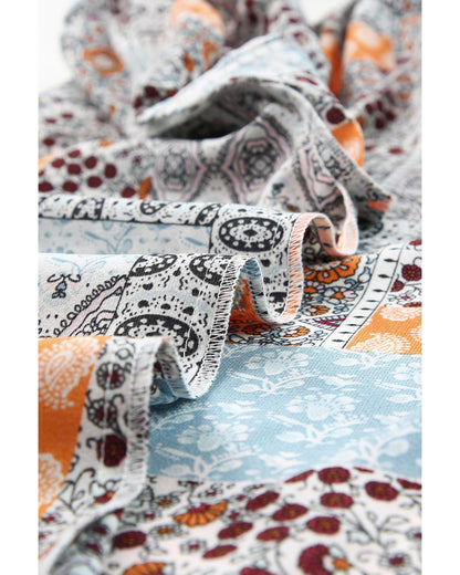 Azura Exchange Boho Mixed Patterns Flutter Sleeves Top - S