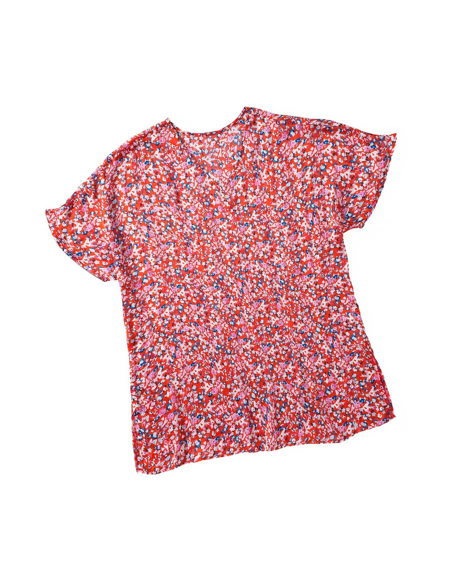 Azura Exchange Abstract Floral Print Oversize Tunic Top - M