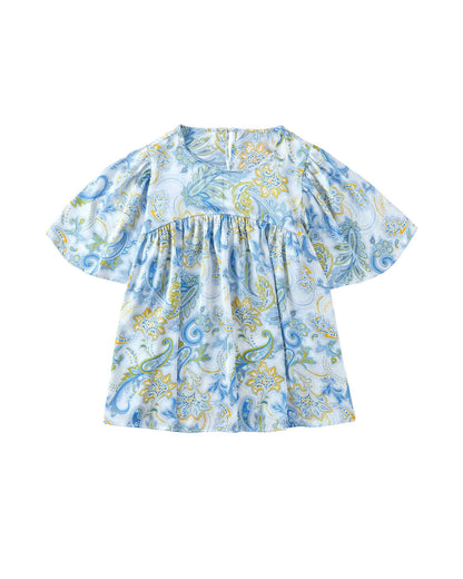Azura Exchange Paisley Print Wide Sleeves Blouse - M