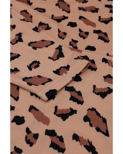 Azura Exchange Animal Print Stitching Loose Long Sleeve Top - XL