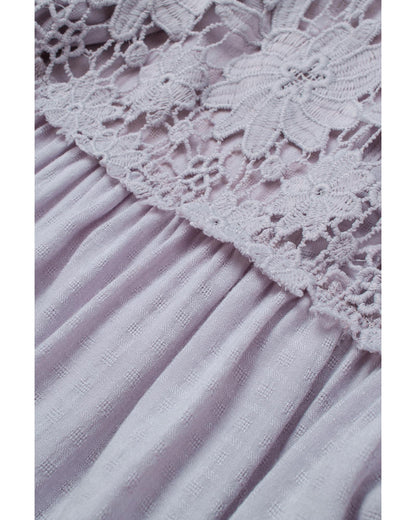 Azura Exchange Button Crochet Lace Top - 2XL