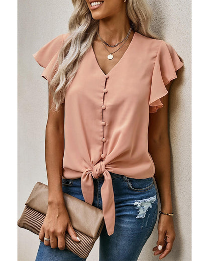 Azura Exchange Button Tie Top - 2XL