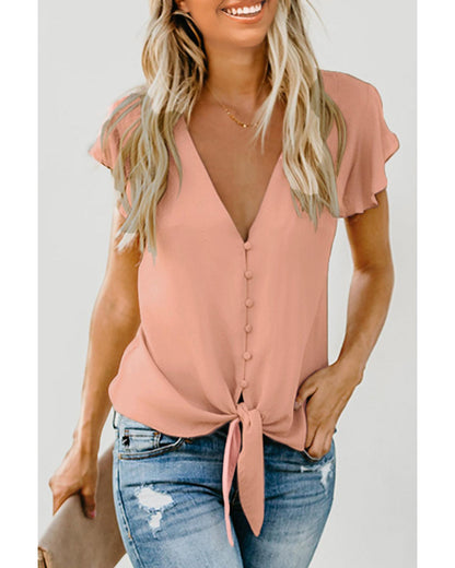 Azura Exchange Button Tie Top - 2XL