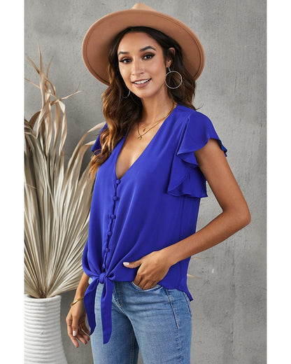 Azura Exchange Button Tie Top - L