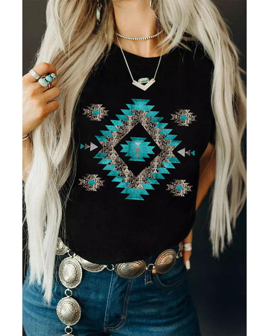 Azura Exchange Aztec Printed Crewneck Graphic Tee - M