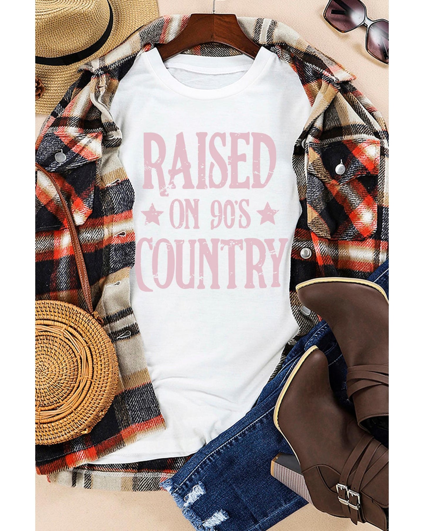 Azura Exchange 90s Country Letter Graphic Tee - L