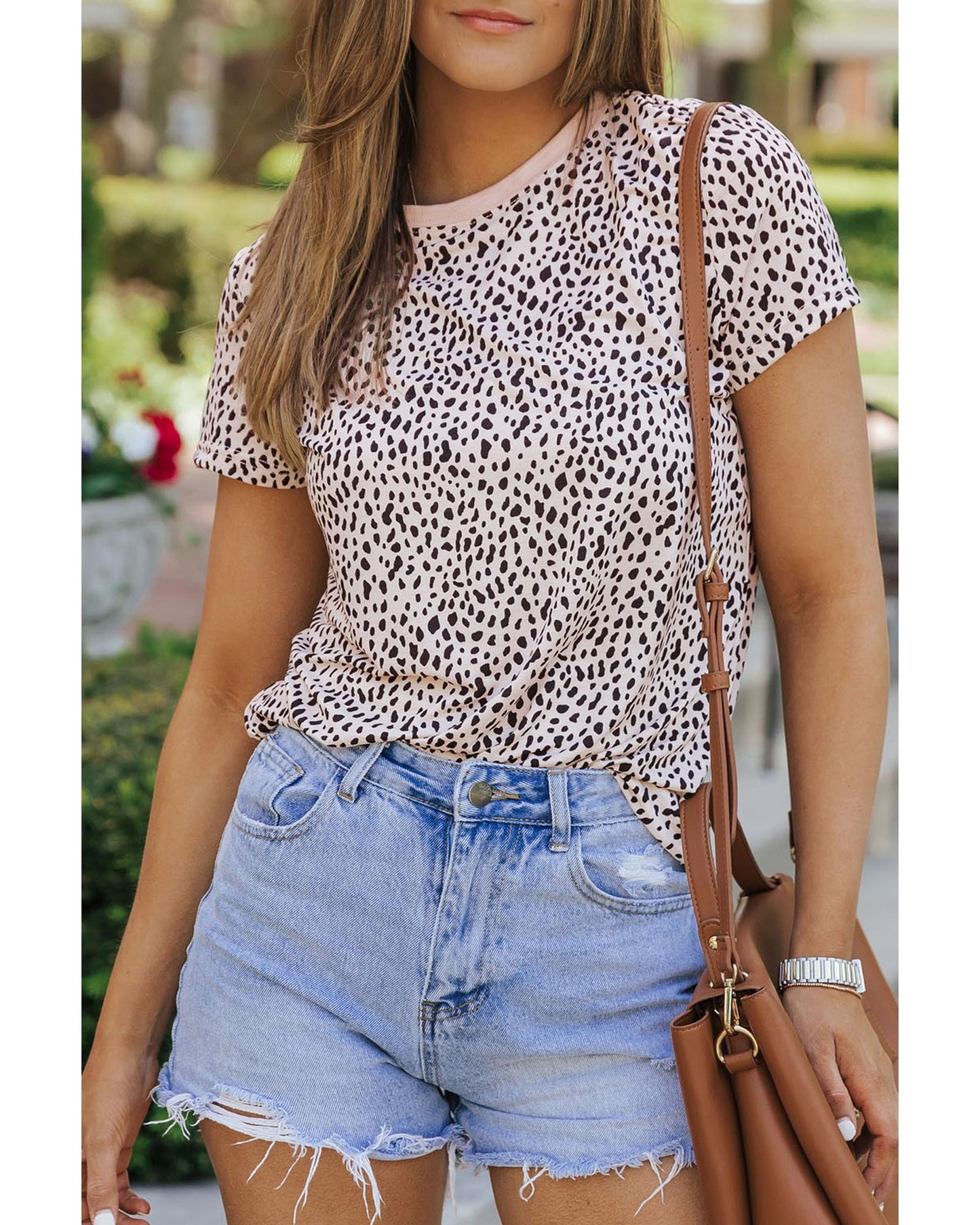 Azura Exchange Cheetah Print Short Sleeve T Shirt - L