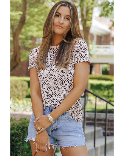 Azura Exchange Cheetah Print Short Sleeve T Shirt - L