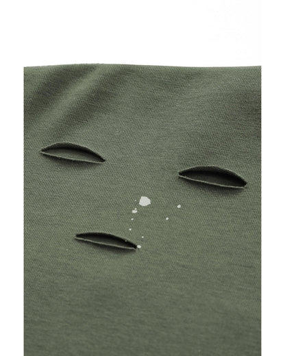 Azura Exchange Bleached Distressed Asymmetric Hem Top - XL