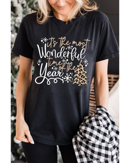 Azura Exchange Christmas Leopard Graphic Tee - M