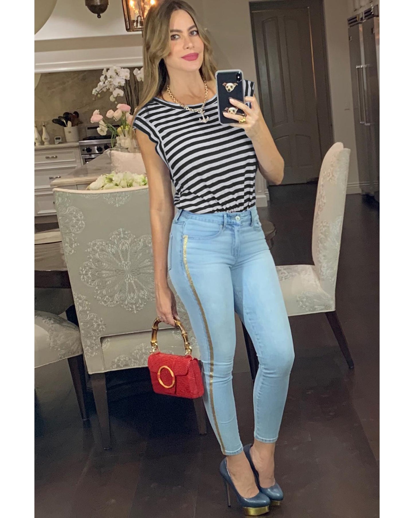 Azura Exchange Butterfly Sleeve Striped T-Shirt - XL