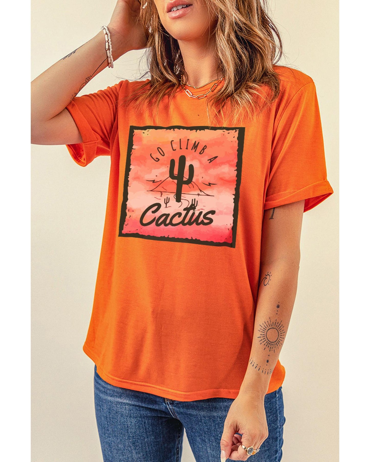 Azura Exchange Cactus Western Graphic Print Tee - L