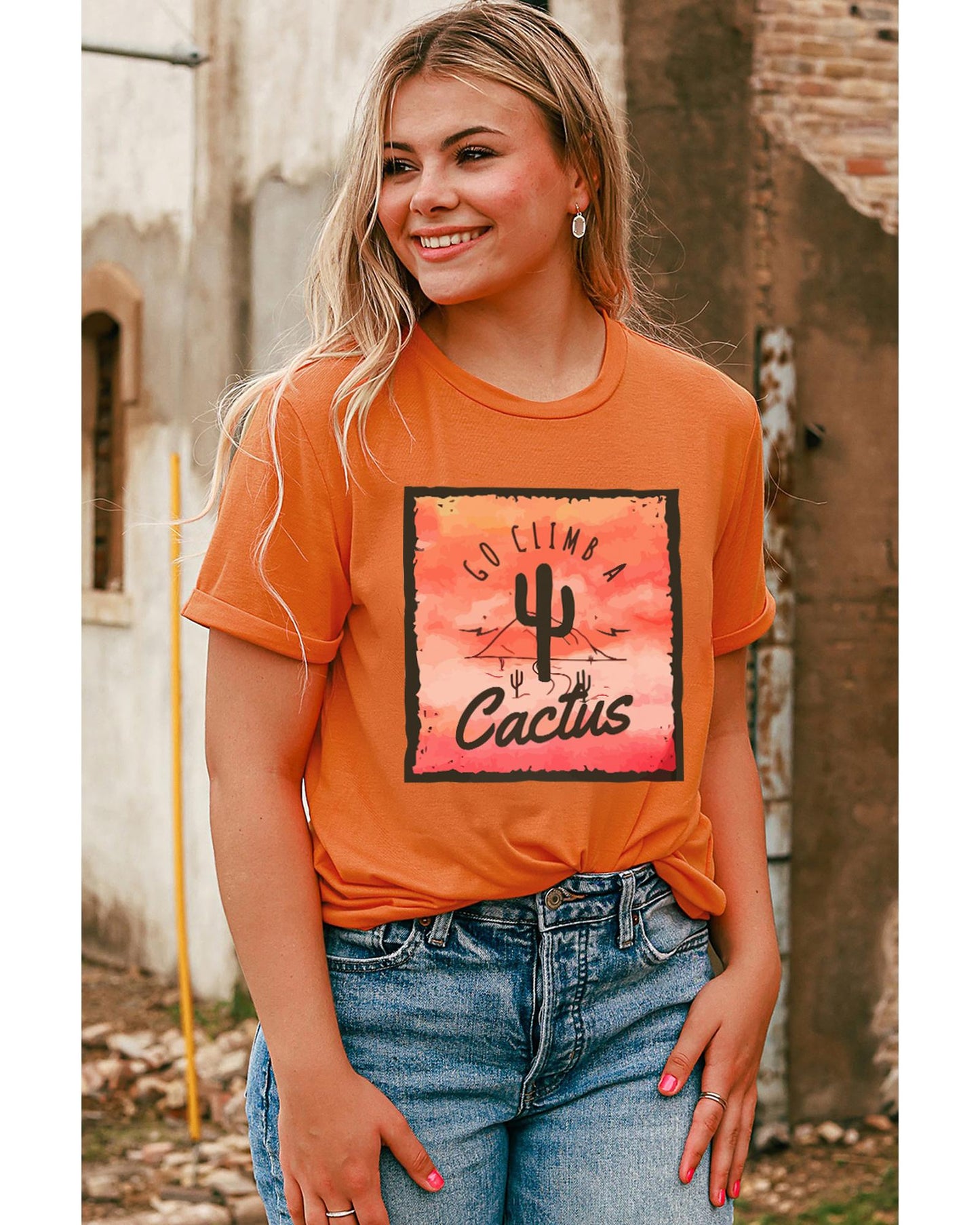 Azura Exchange Cactus Western Graphic Print Tee - XL