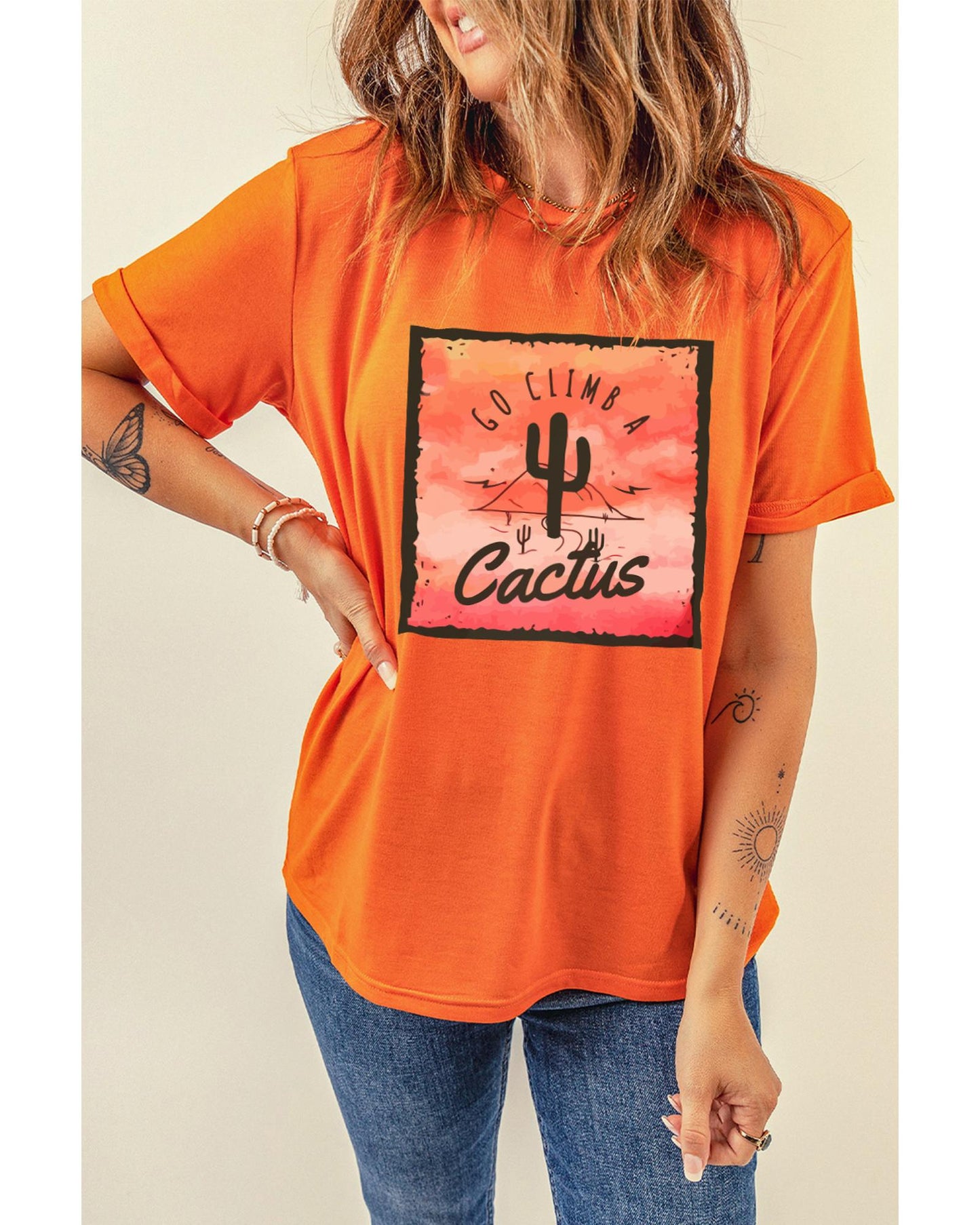 Azura Exchange Cactus Western Graphic Print Tee - XL