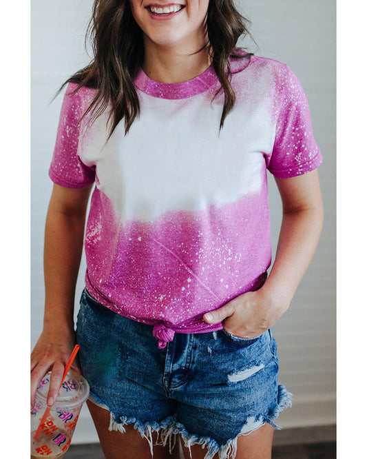 Azura Exchange Bleached Graphic Crew Neck T-Shirt - M