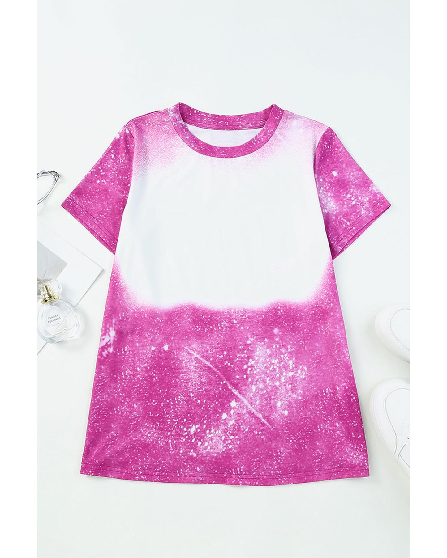 Azura Exchange Bleached Graphic Crew Neck T-Shirt - S