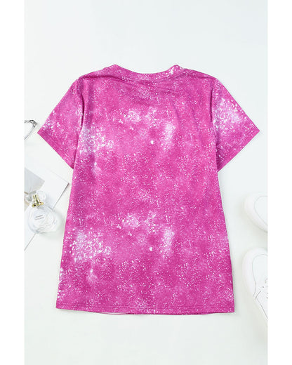 Azura Exchange Bleached Graphic Crew Neck T-Shirt - S