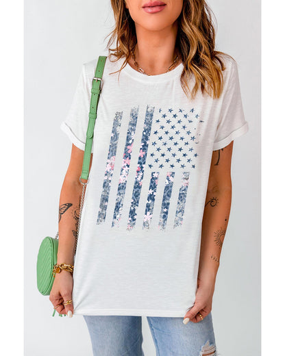 Azura Exchange American Flag Pint Short Sleeve Tee - XL