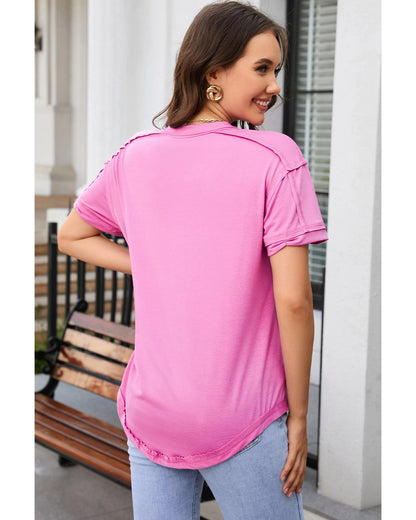 Azura Exchange Button Henley Top - XL