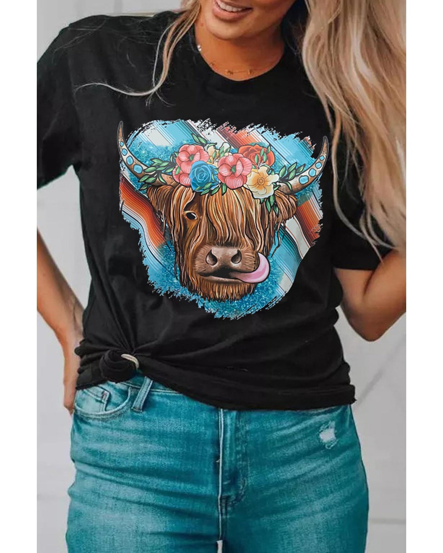 Azura Exchange Animal Head Graphic Western T-shirt - XL