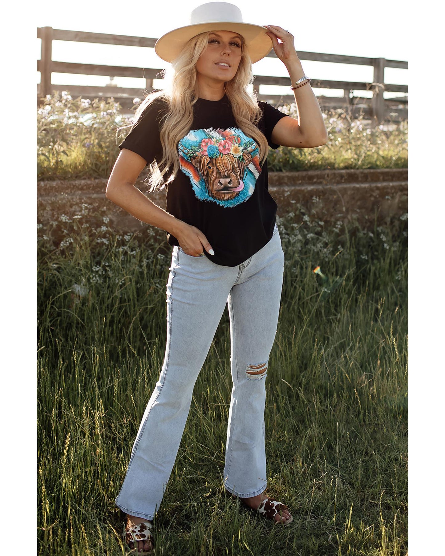 Azura Exchange Animal Head Graphic Western T-shirt - XL