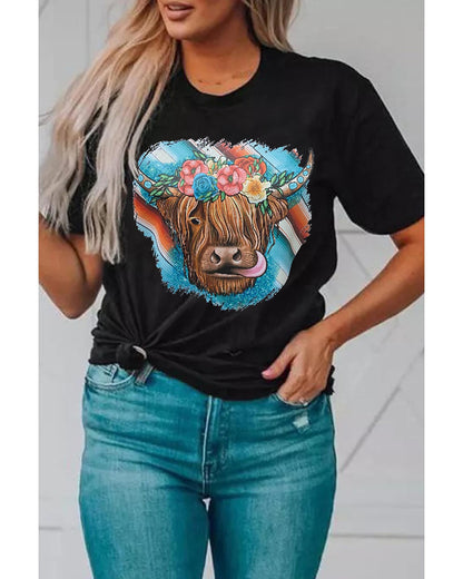 Azura Exchange Animal Head Graphic Western T-shirt - XL