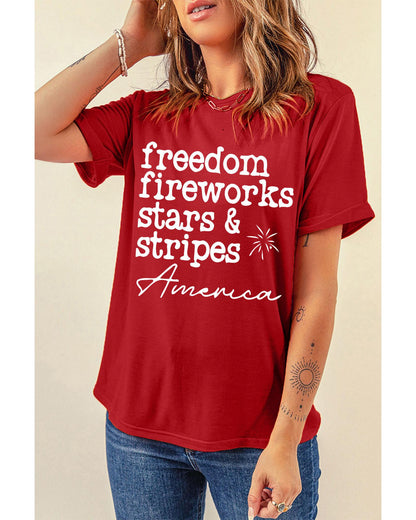Azura Exchange American Freedom Day Slogan Print T-Shirt - S