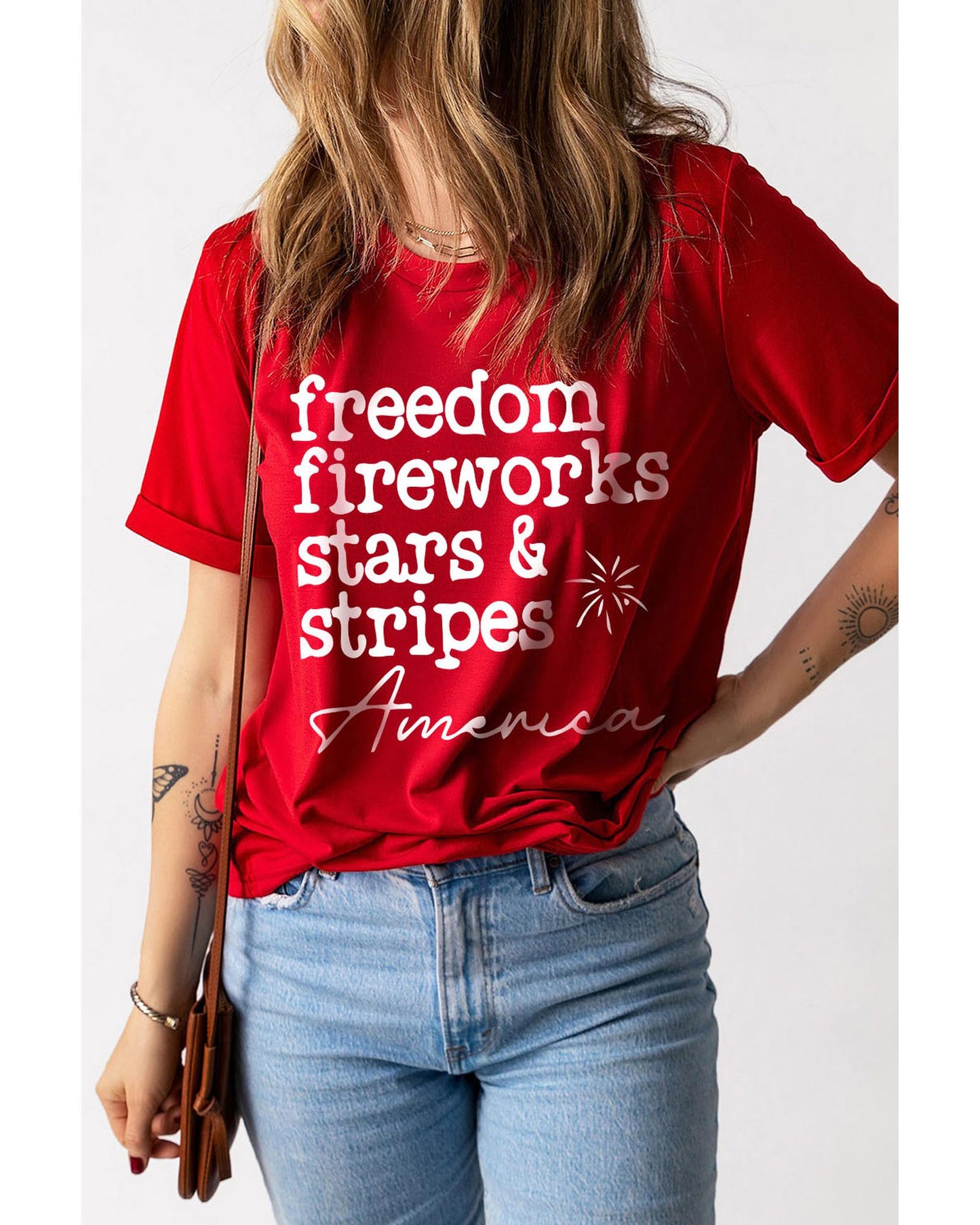 Azura Exchange American Freedom Day Slogan Print T-Shirt - S