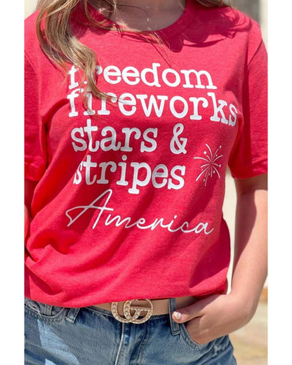 Azura Exchange American Freedom Day Slogan Print T-Shirt - S