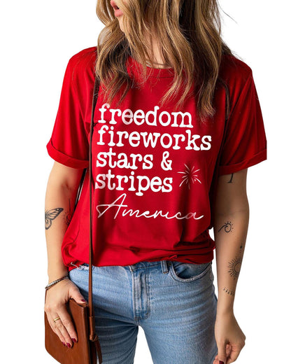 Azura Exchange American Freedom Day Slogan Print T-Shirt - S