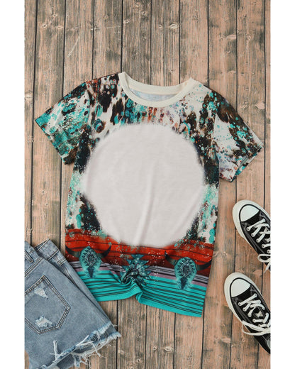 Azura Exchange Bleached Western Print Blank Graphic T-Shirt - L