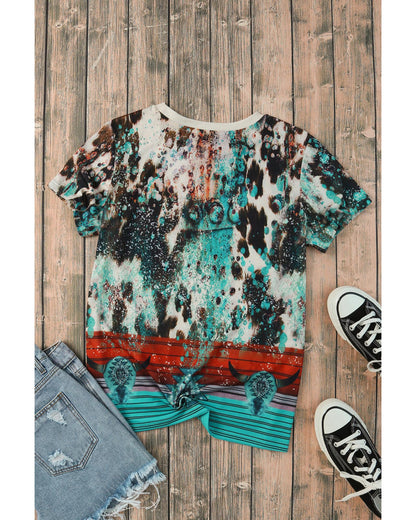 Azura Exchange Bleached Western Print Blank Graphic T-Shirt - L
