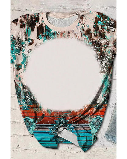 Azura Exchange Bleached Western Print Blank Graphic T-Shirt - S