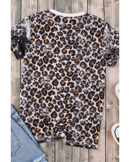 Azura Exchange Animal Print Bleached T-Shirt - L